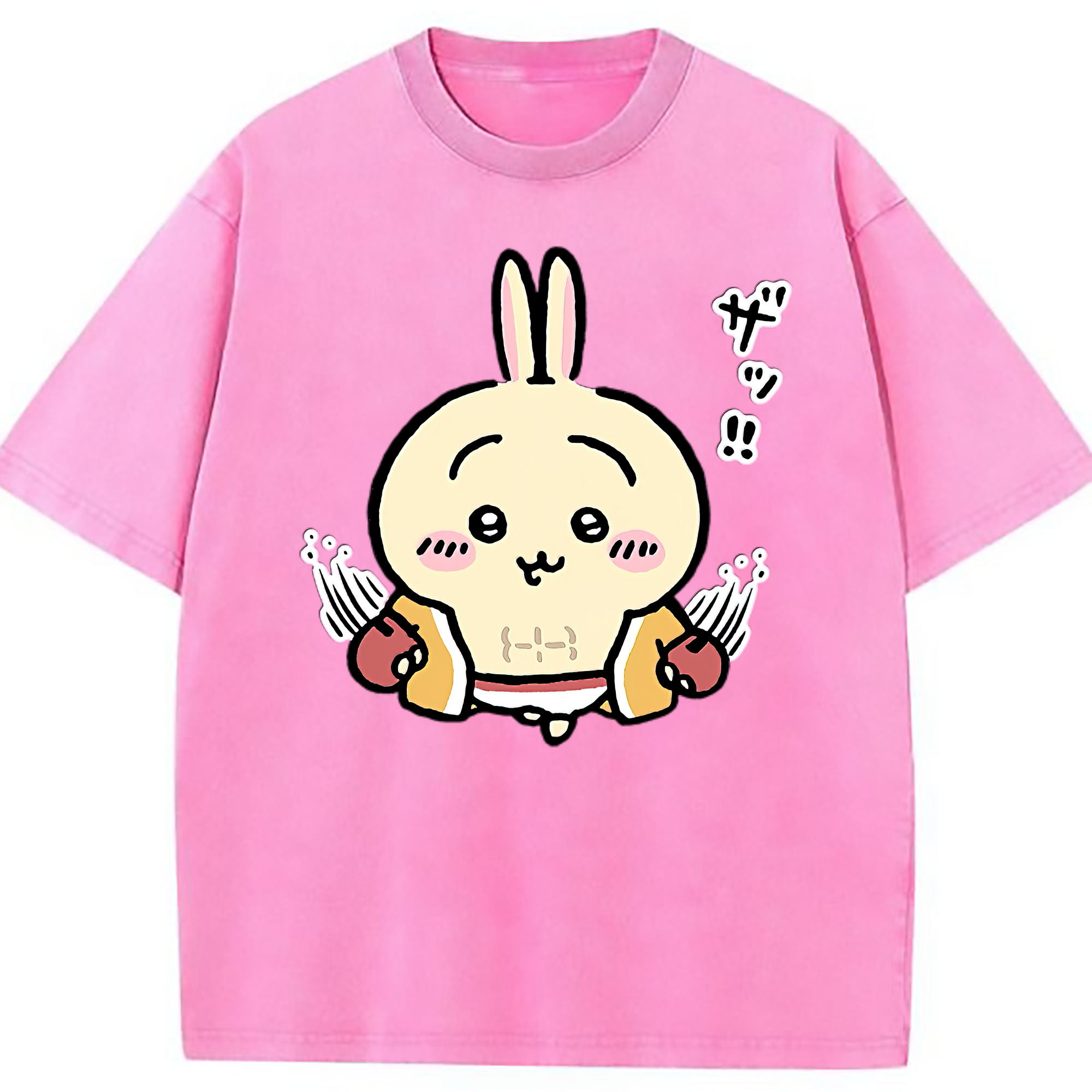 （画像用） ちいかわ うさぎ Chii-kawa usagi 綿100% ヴィンテージ風 半袖Tシャツ（フロントプリント）